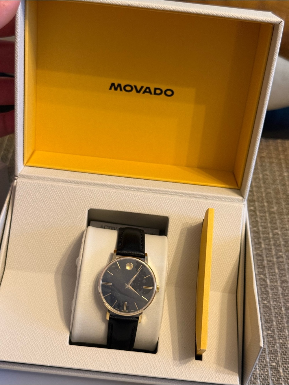 Movado Corporate Classic Gold & Black Watch – New w/ Box & Tags – Swiss
